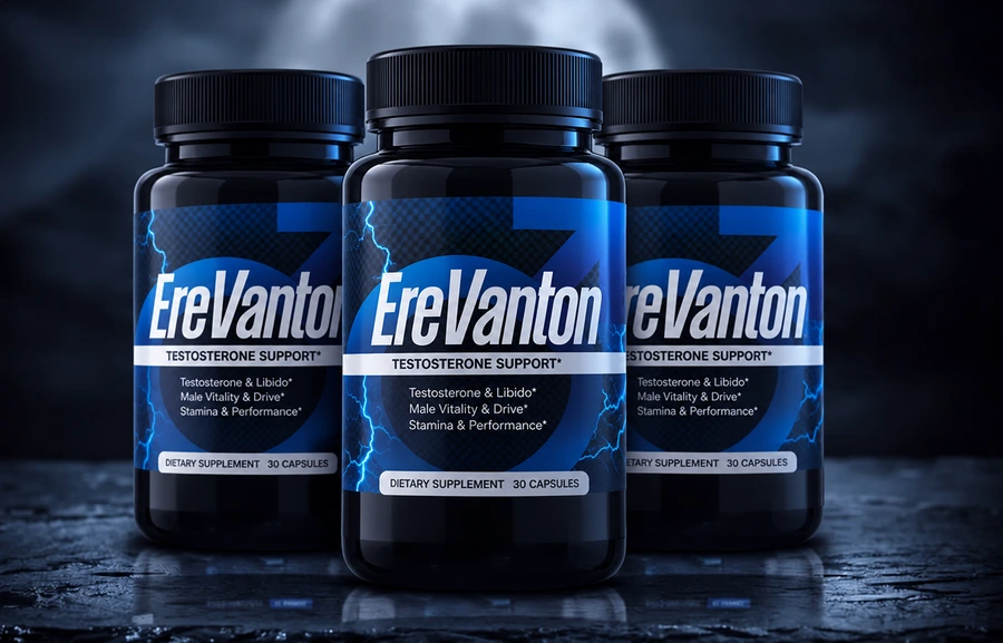 Three jars of EreVanton® on wet slate under moonlight